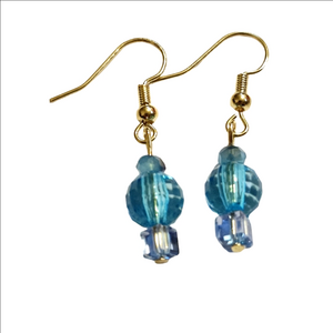 Dainty Very Blue Handmade Beaded Earrings